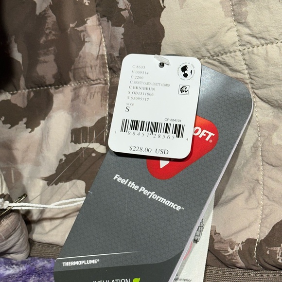 Free People Movement Pippa Printed Packable Puffer Jacket Toasted Almond S NWT - Picture 11 of 11